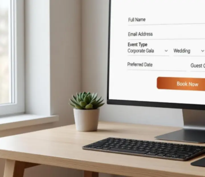 Interactive event booking interface for \